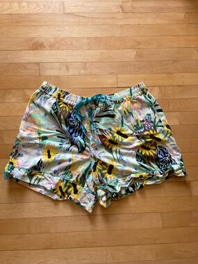 Anthropologie Floral Drawstring Women's PJ Shorts